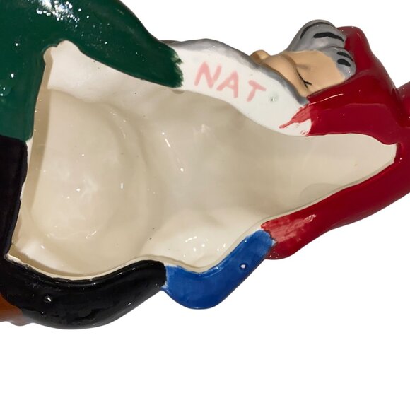 Ceramic Sleeping Gnome Garden Hand Painted Glazed Home Decor - Picture 6 of 6